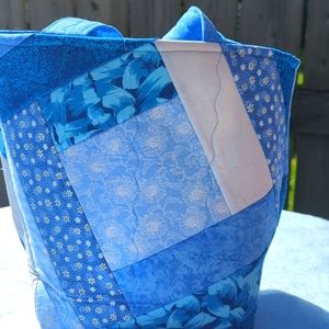 Handmade Quilted flowered tote.